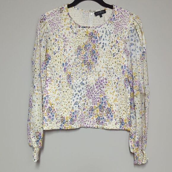 1. State White Floral Smocked Blouse NWT - Picture 1 of 7